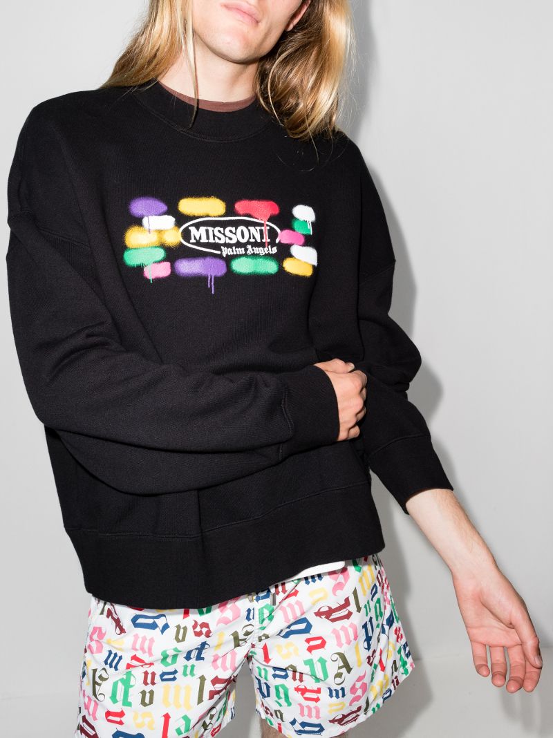 X Missoni Logo Print Cotton Sweatshirt