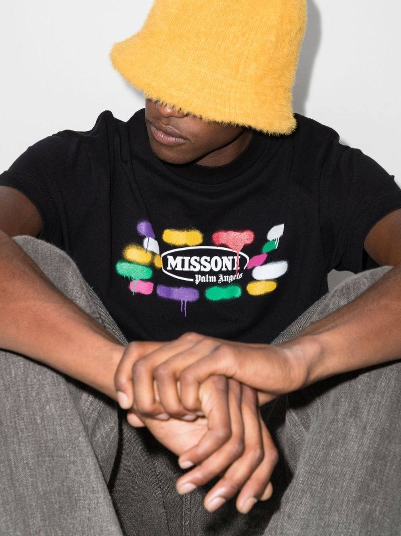 X Missoni Logo Print Cotton T-shirt