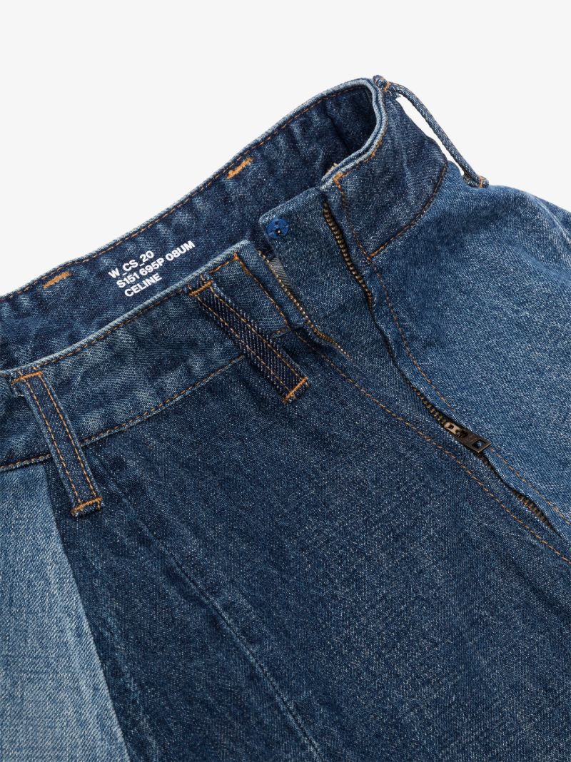 Panelled Denim Midi Skirt