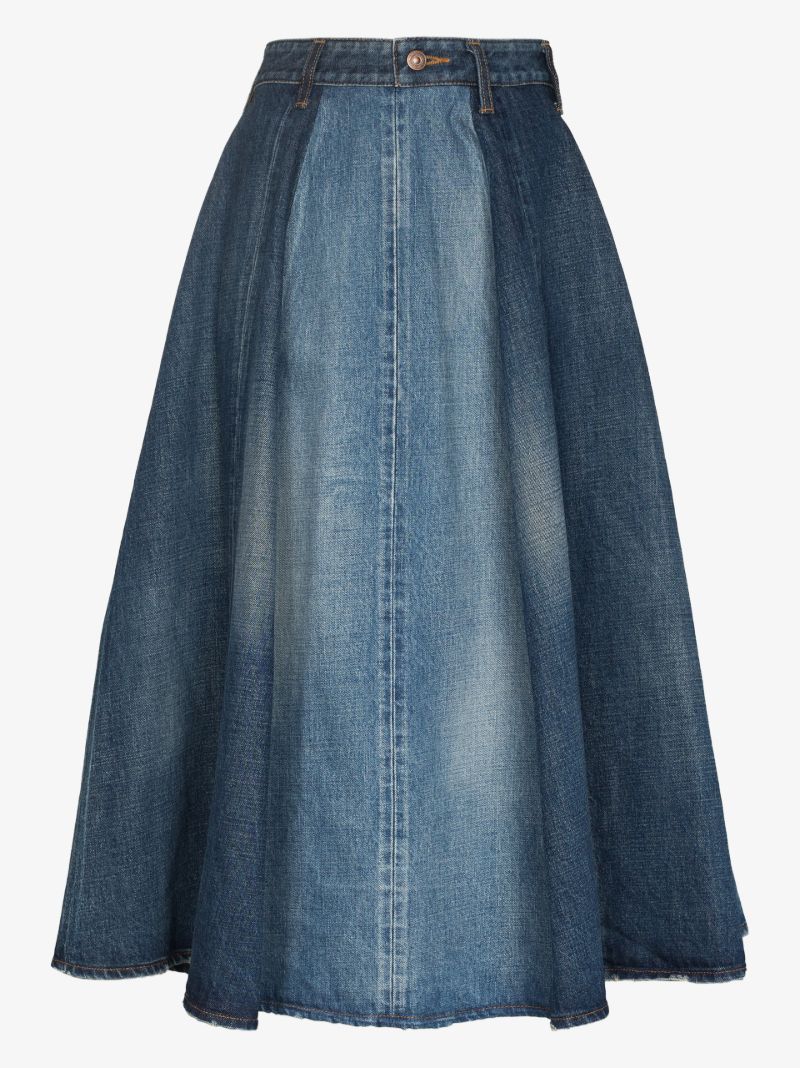 Panelled Denim Midi Skirt