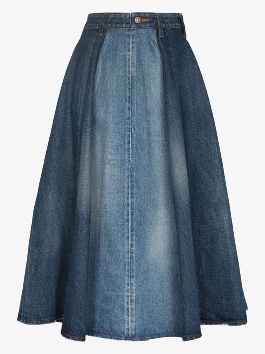Panelled Denim Midi Skirt