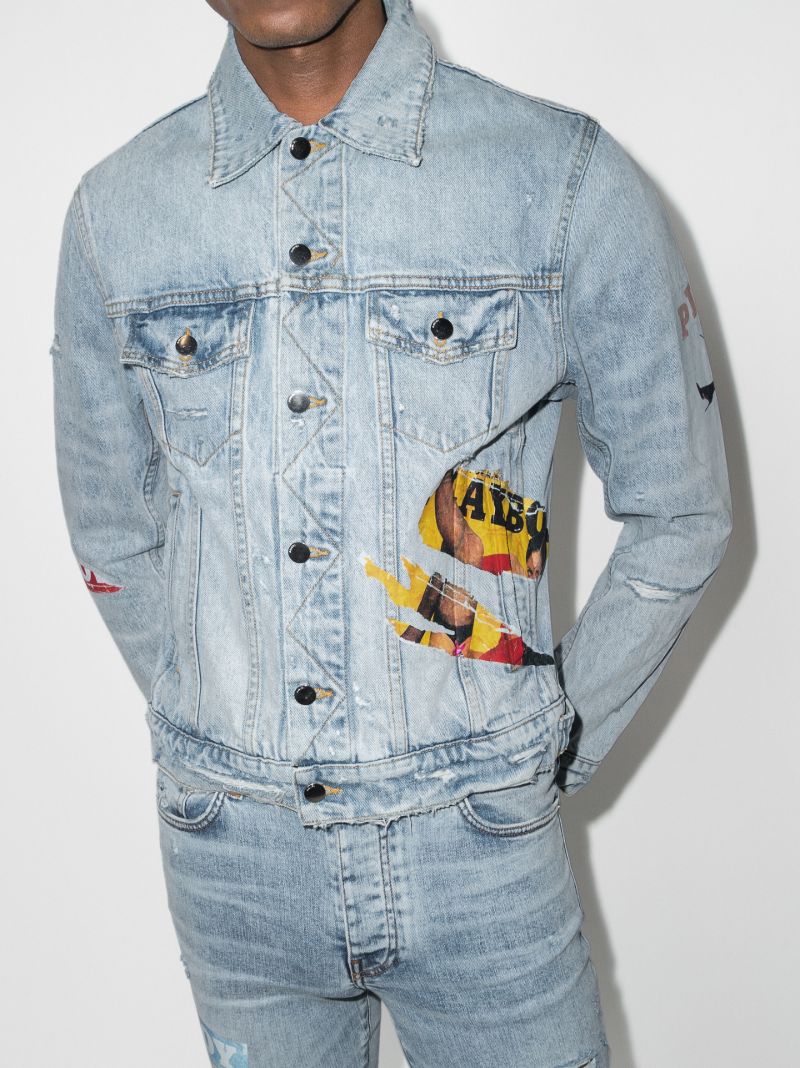 X Playboy Distressed Denim Jacket