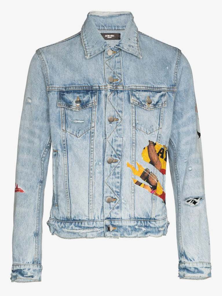 X Playboy Distressed Denim Jacket