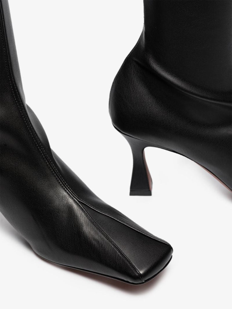 Black Knee-high Faux Leather Boots