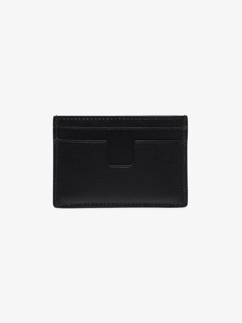 Black T-line Leather Card Holder