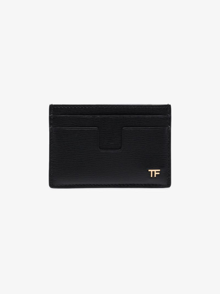 Black T-line Leather Card Holder