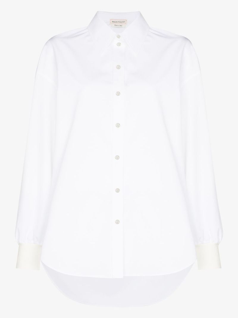 Cocoon-sleeve Cotton Shirt