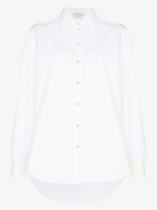 Cocoon-sleeve Cotton Shirt