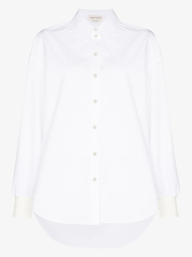 Cocoon-sleeve Cotton Shirt