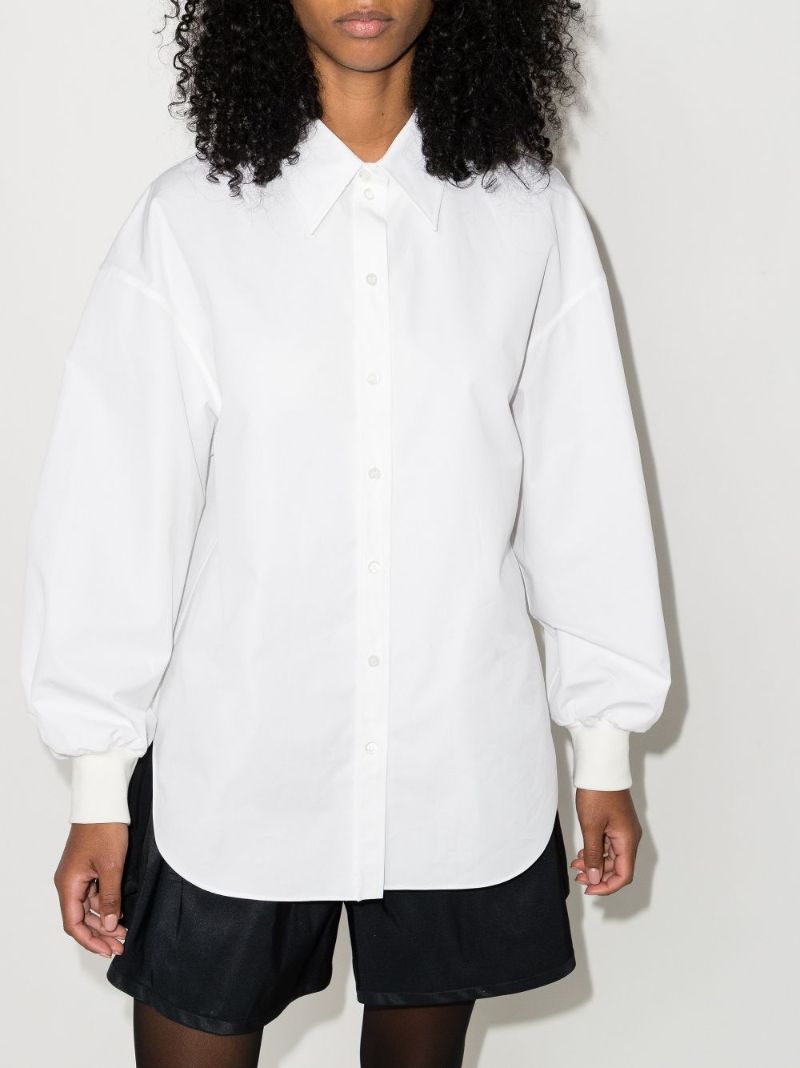Cocoon-sleeve Cotton Shirt