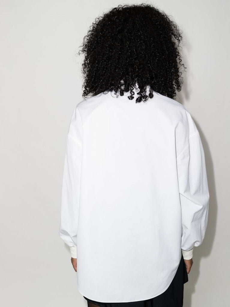 Cocoon-sleeve Cotton Shirt