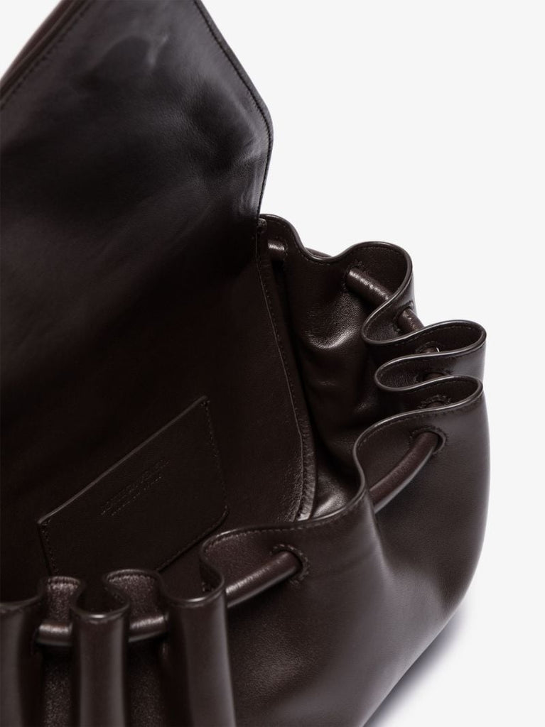 Brown Beak Medium Leather Cross Body Bag
