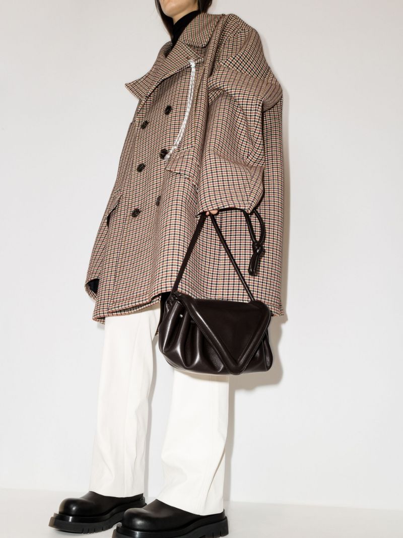 Brown Beak Medium Leather Cross Body Bag