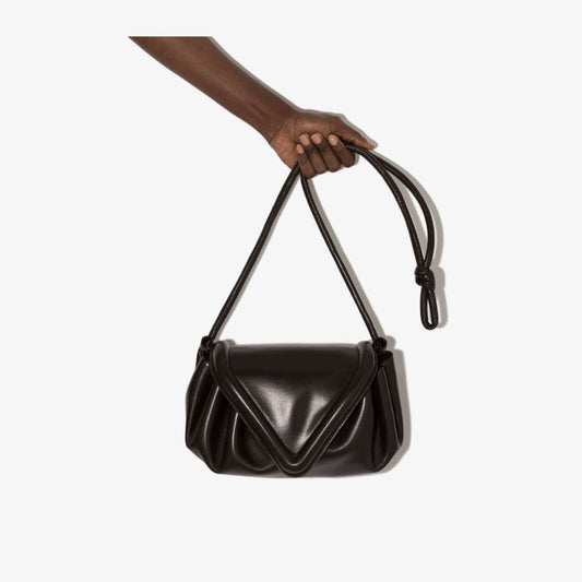 Brown Beak Medium Leather Cross Body Bag