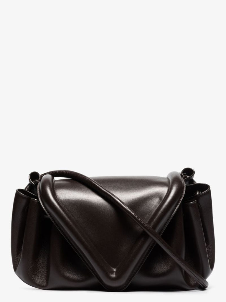Brown Beak Medium Leather Cross Body Bag