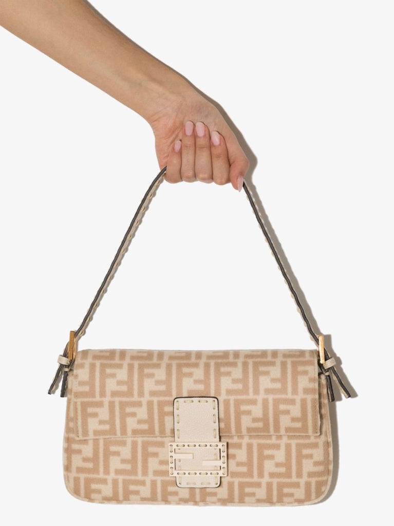 Neutral Baguette 1997 Wool Shoulder Bag