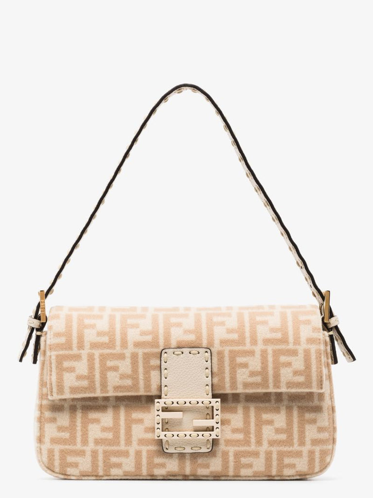 Neutral Baguette 1997 Wool Shoulder Bag