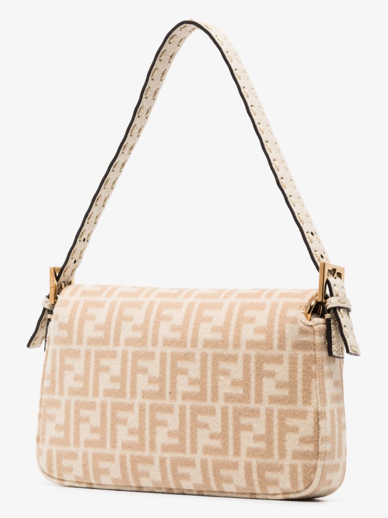 Neutral Baguette 1997 Wool Shoulder Bag