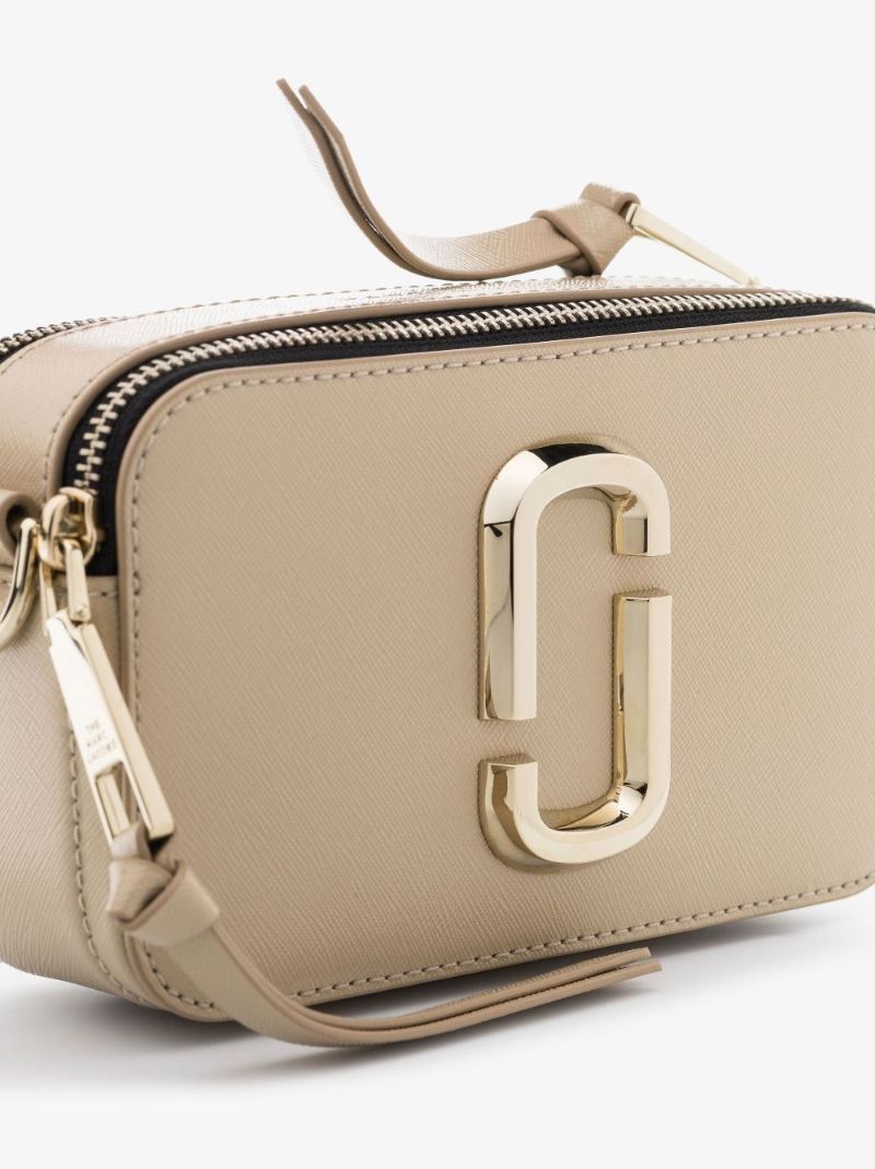 Neutral Snapshot Leather Cross Body Bag