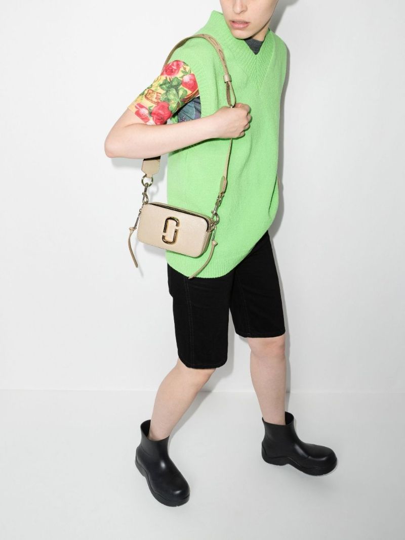 Neutral Snapshot Leather Cross Body Bag