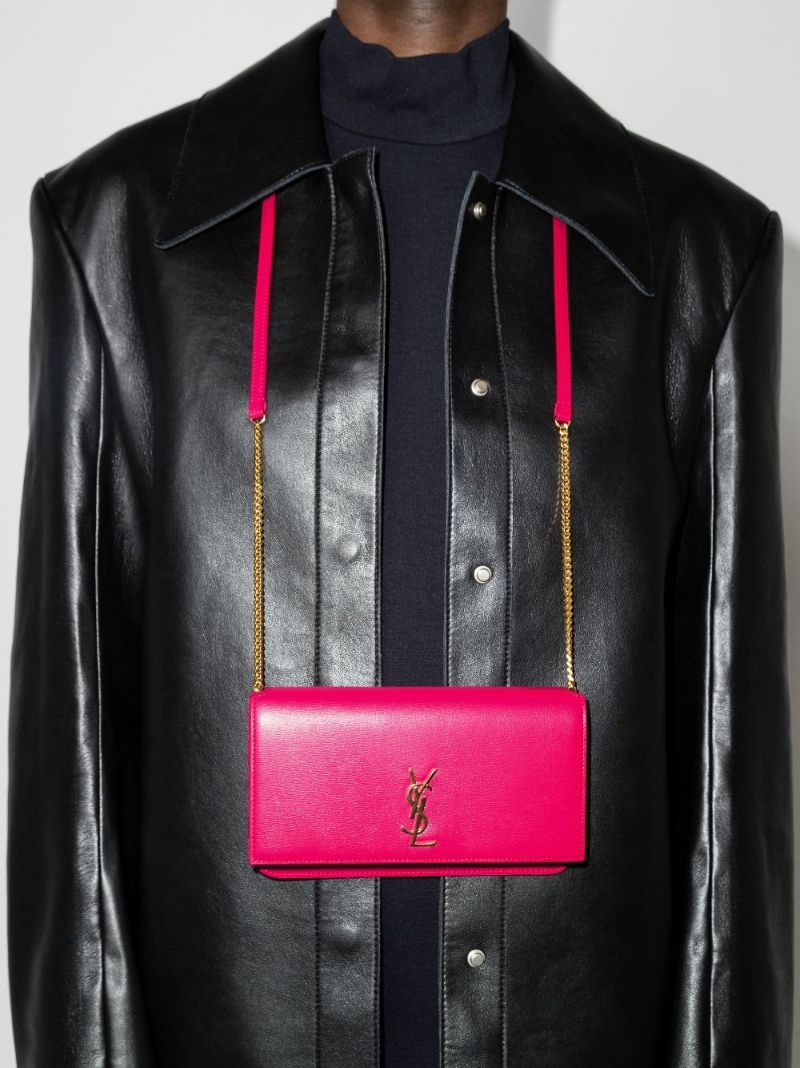 Pink Monogram Leather Phone Holder Bag