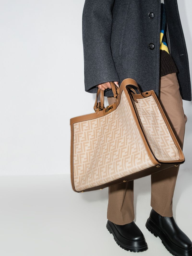 Neutral Peekaboo X-tote Ff Wool Tote Bag