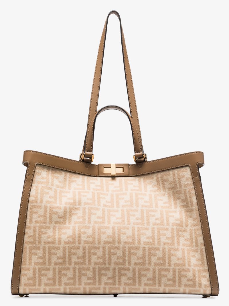 Neutral Peekaboo X-tote Ff Wool Tote Bag
