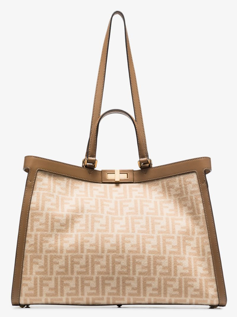 Neutral Peekaboo X-tote Ff Wool Tote Bag