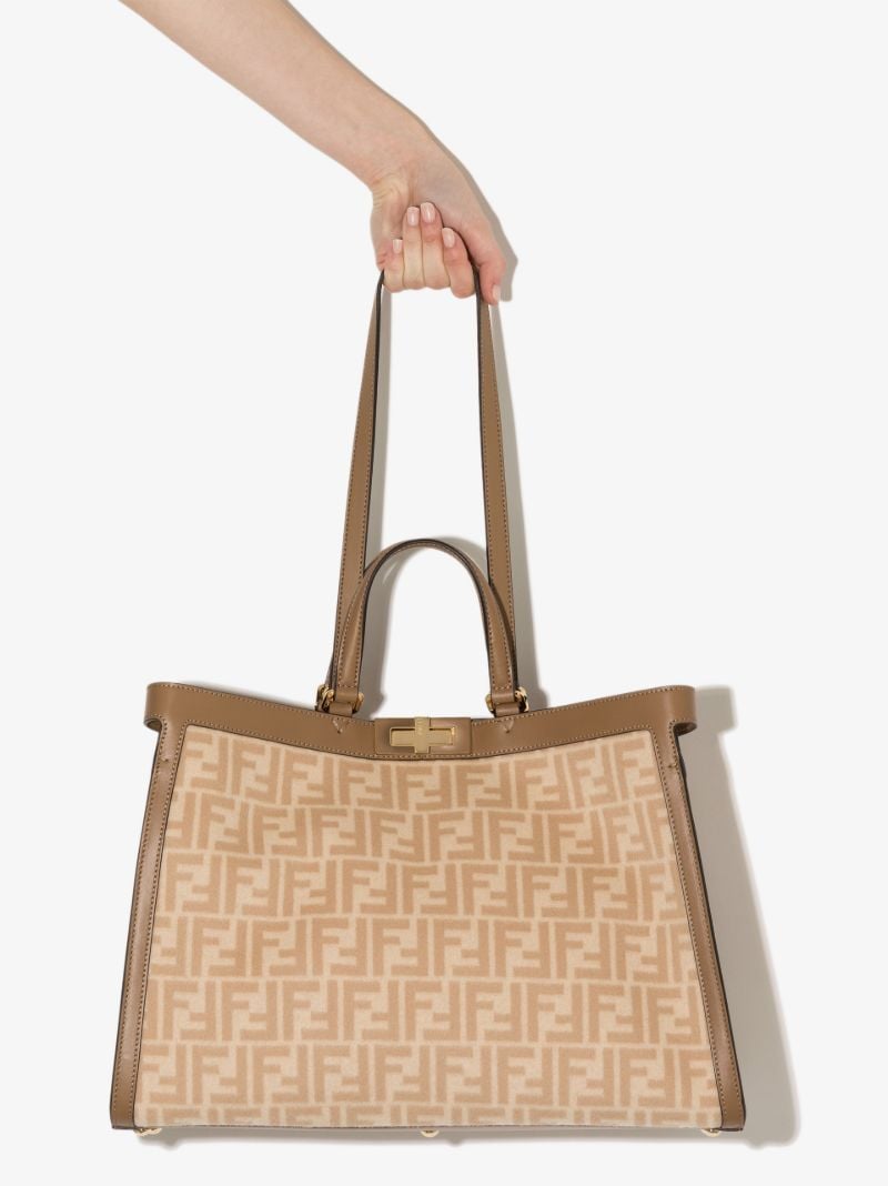 Neutral Peekaboo X-tote Ff Wool Tote Bag