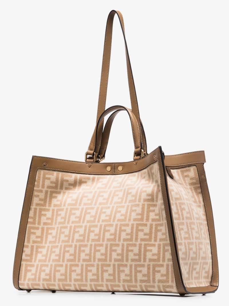 Neutral Peekaboo X-tote Ff Wool Tote Bag