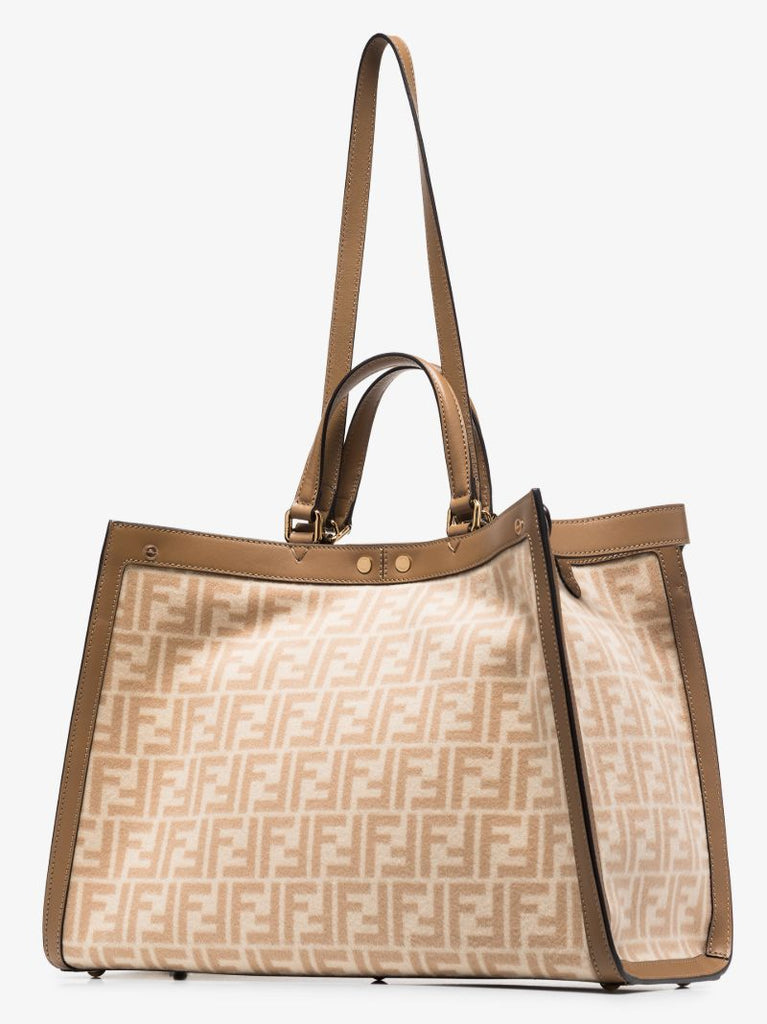 Neutral Peekaboo X-tote Ff Wool Tote Bag