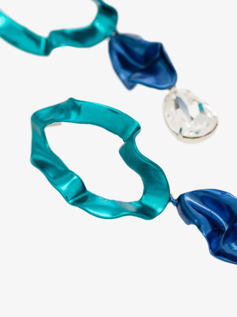 Blue Inside Out Crystal Drop Earrings