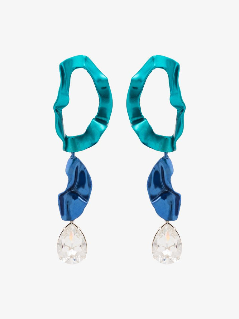 Blue Inside Out Crystal Drop Earrings