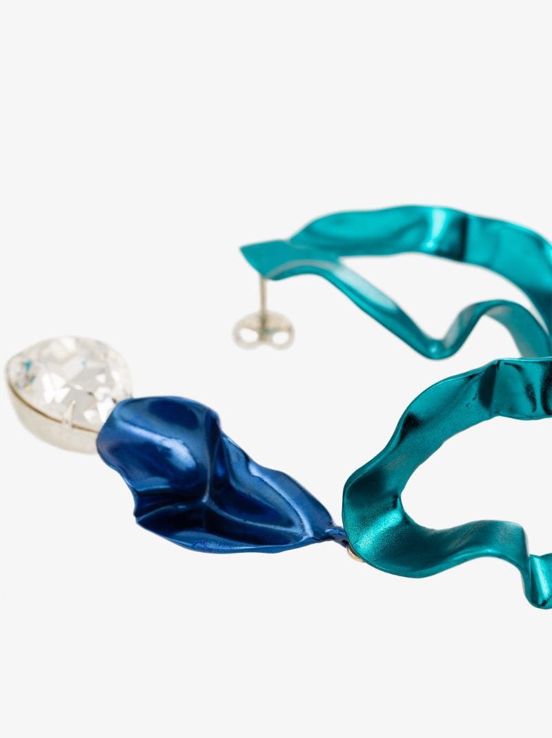 Blue Inside Out Crystal Drop Earrings