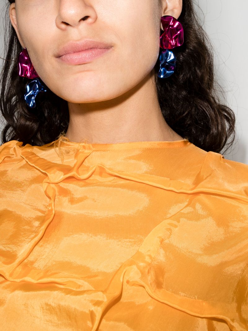 Pink Flashback Fold Earrings