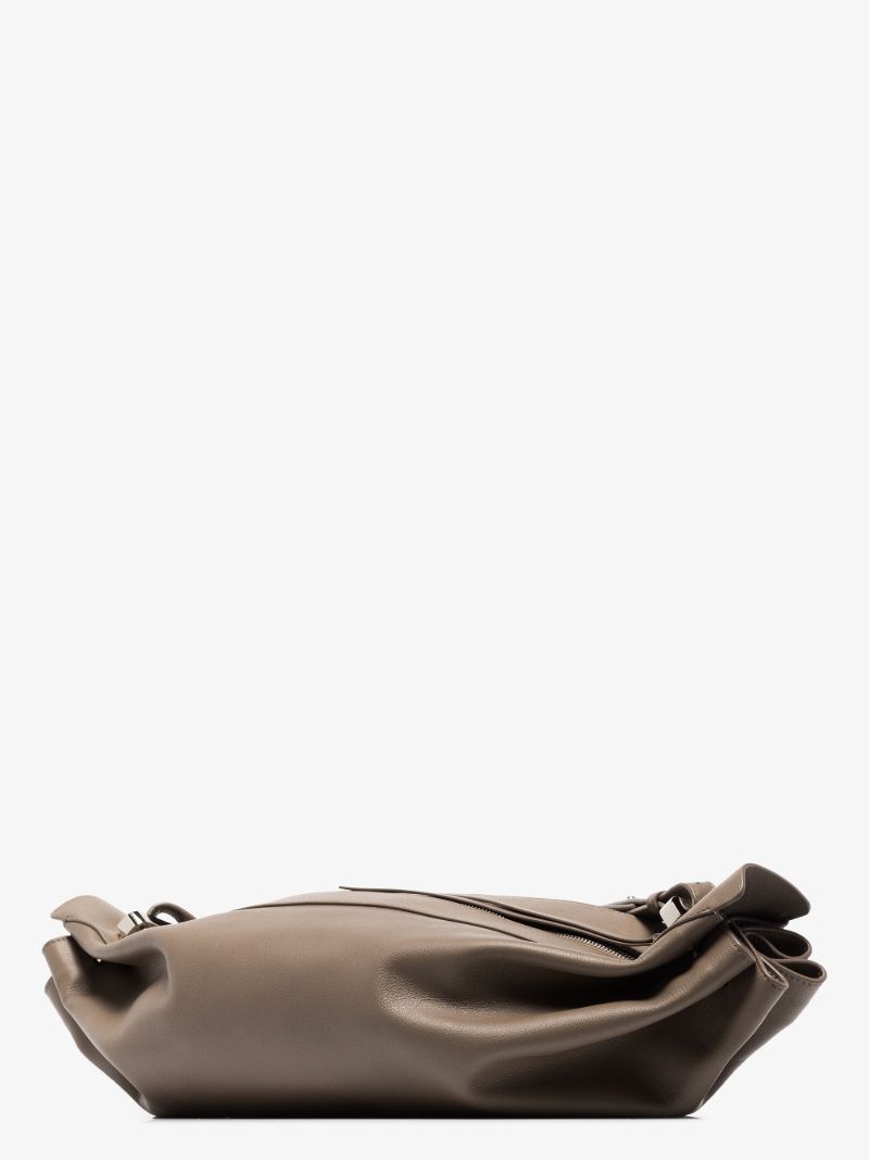 Brown Ring Large Leather Cross Body Bag