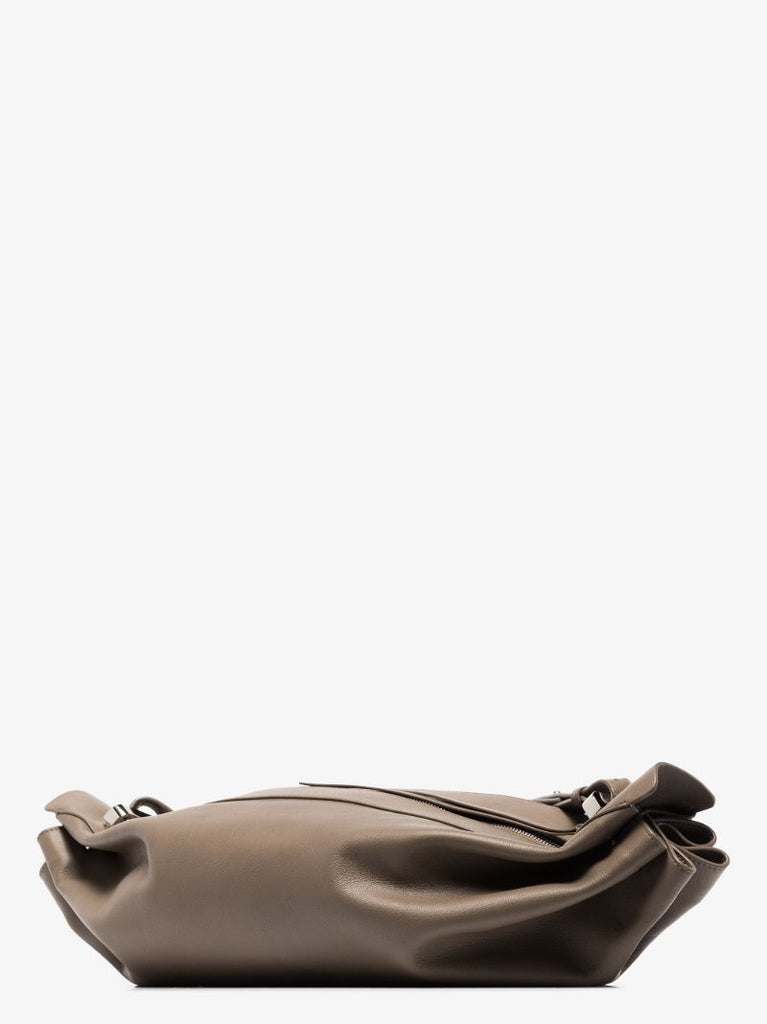 Brown Ring Large Leather Cross Body Bag