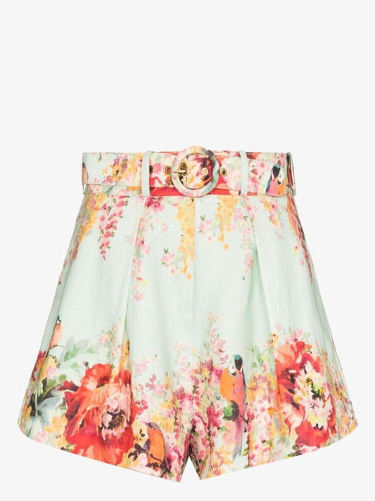 Mae Floral Print Linen Shorts