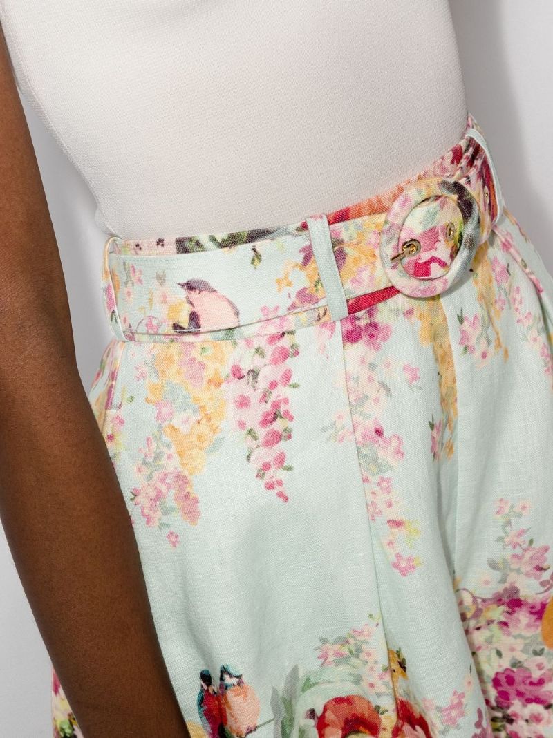 Mae Floral Print Linen Shorts
