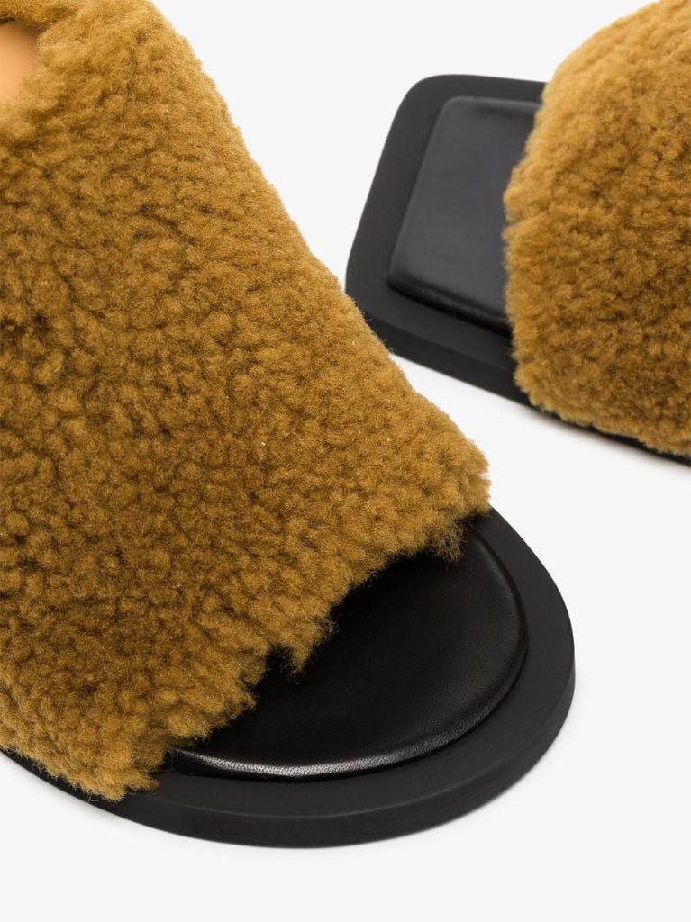 Green Les Mules CarrÃ_x0083_Â©s 75 Shearling Mules