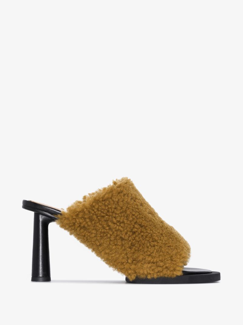 Green Les Mules CarrÃ_x0083_Â©s 75 Shearling Mules