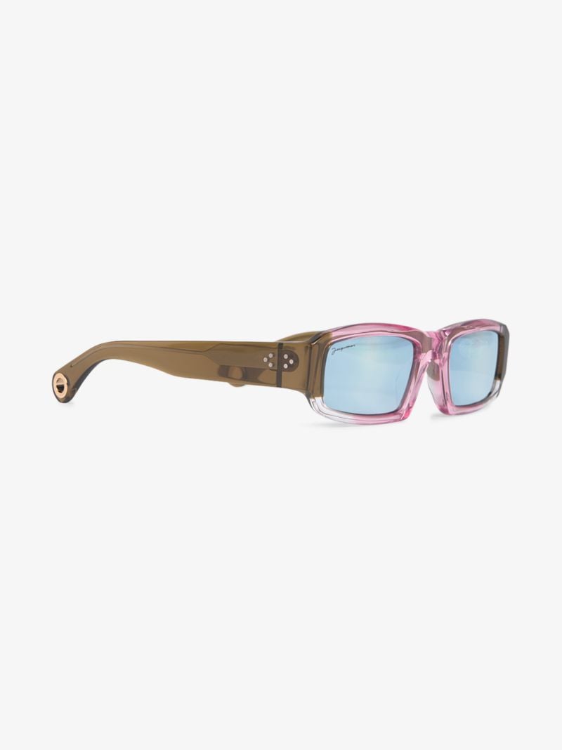 Pink Les Lunettes Altu Rectangle Sunglasses