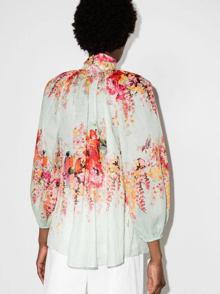 Mae Floral High Neck Blouse