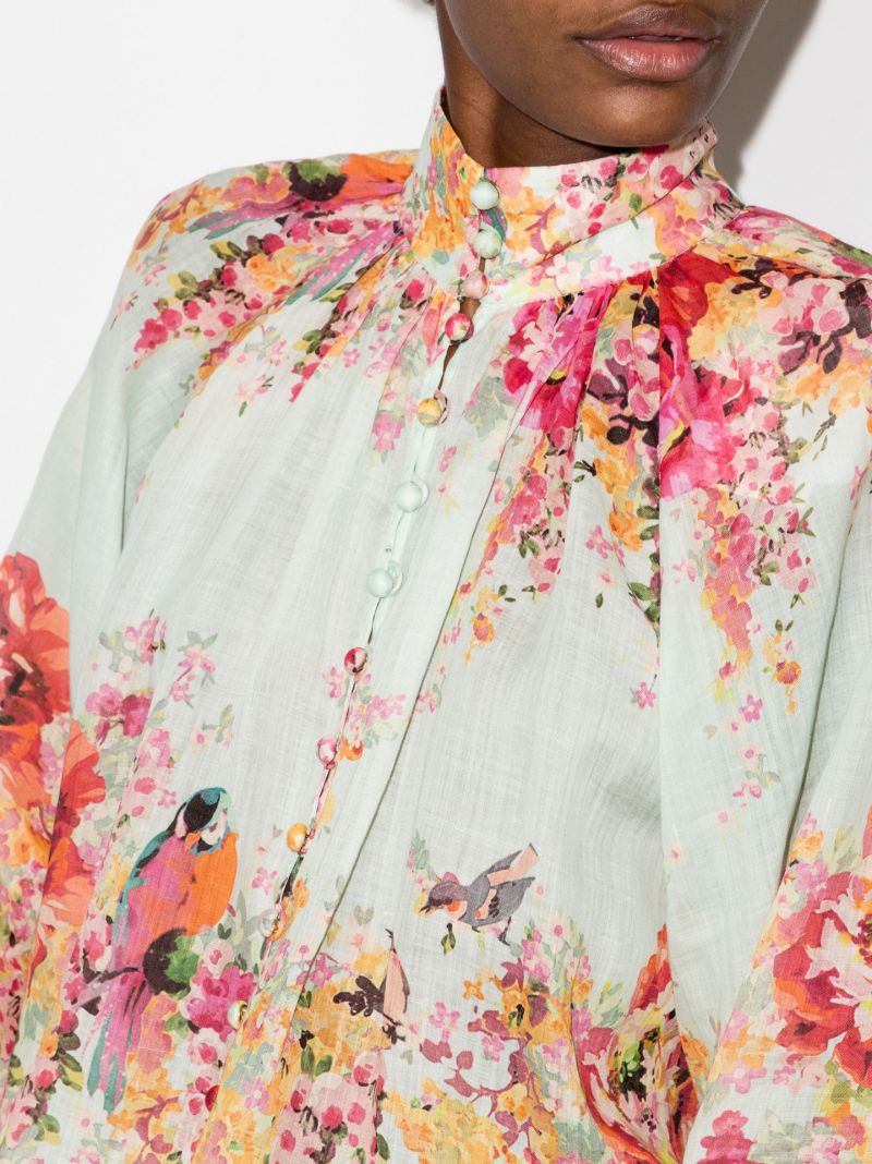 Mae Floral High Neck Blouse
