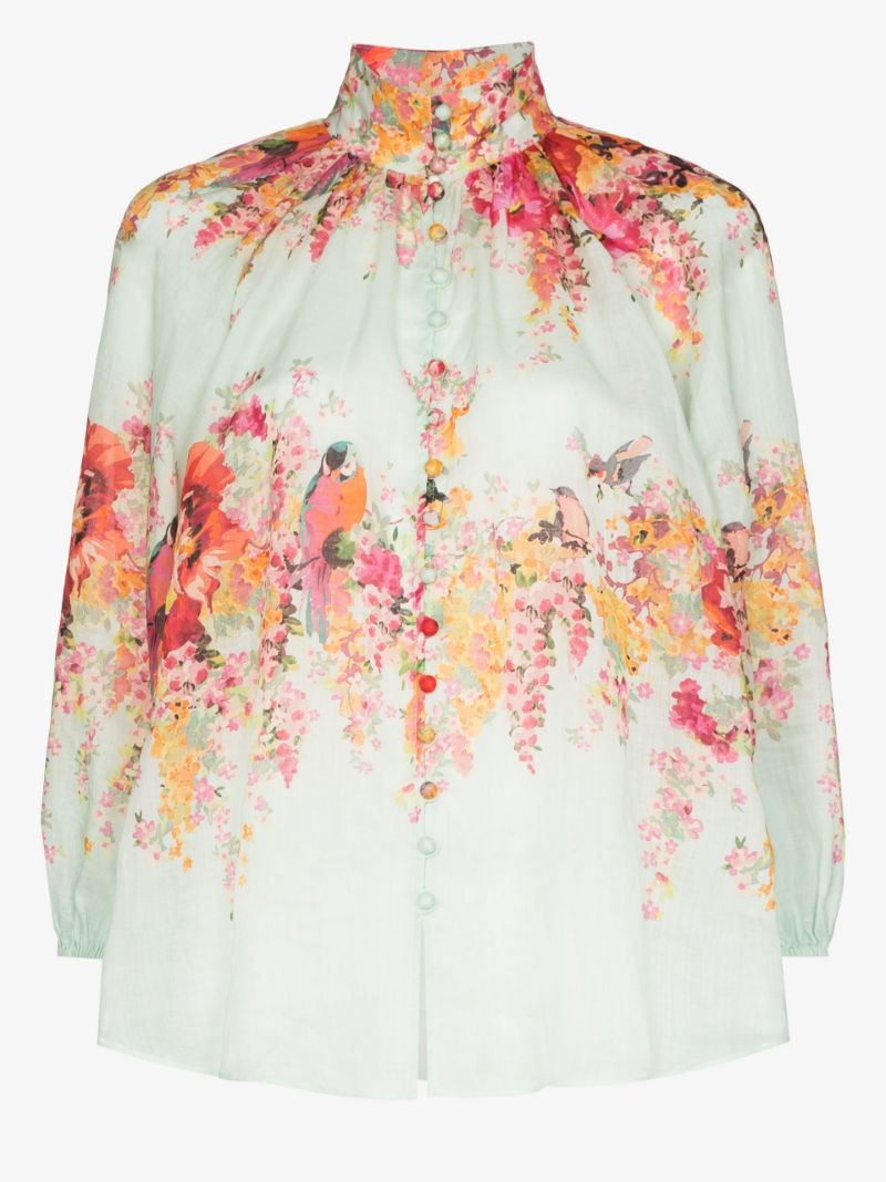 Mae Floral High Neck Blouse