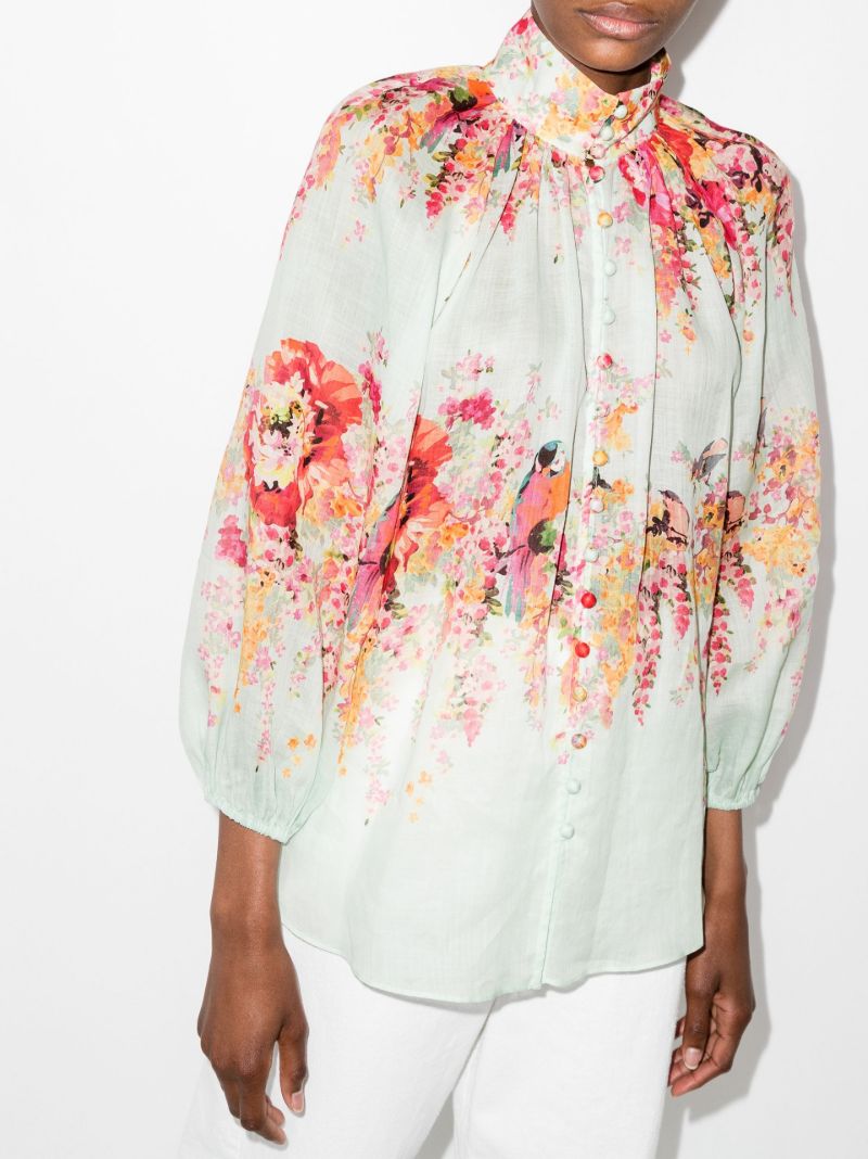 Mae Floral High Neck Blouse