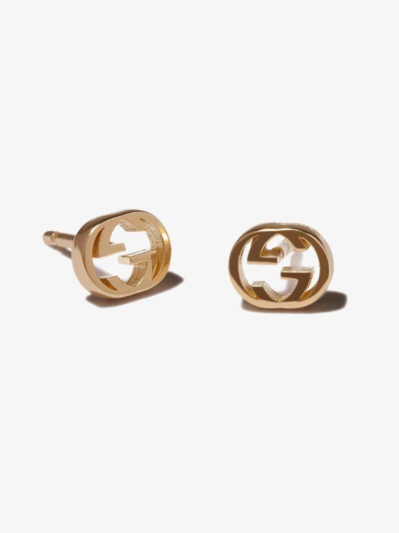 18k Yellow Gold Interlocking G Stud Earrings