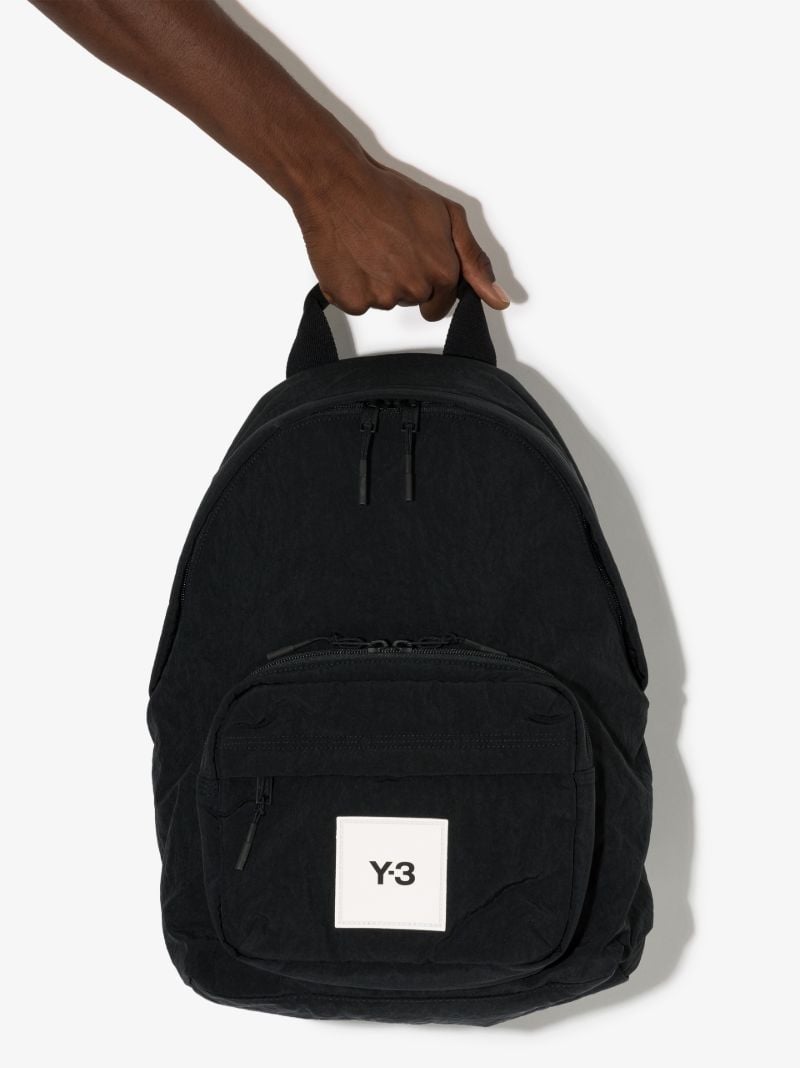 Black Logo Patch Backpack