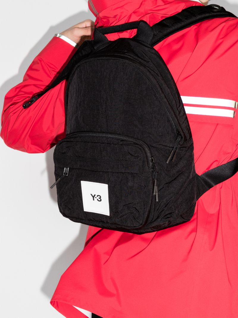 Black Logo Patch Backpack