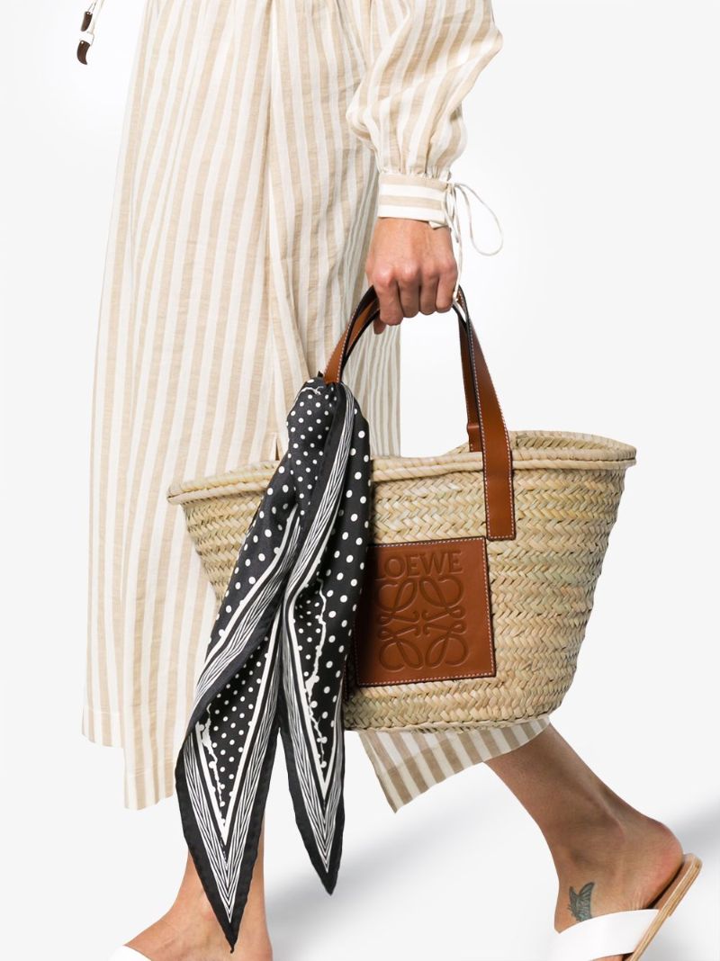 Neutral Basket Raffia Tote Bag